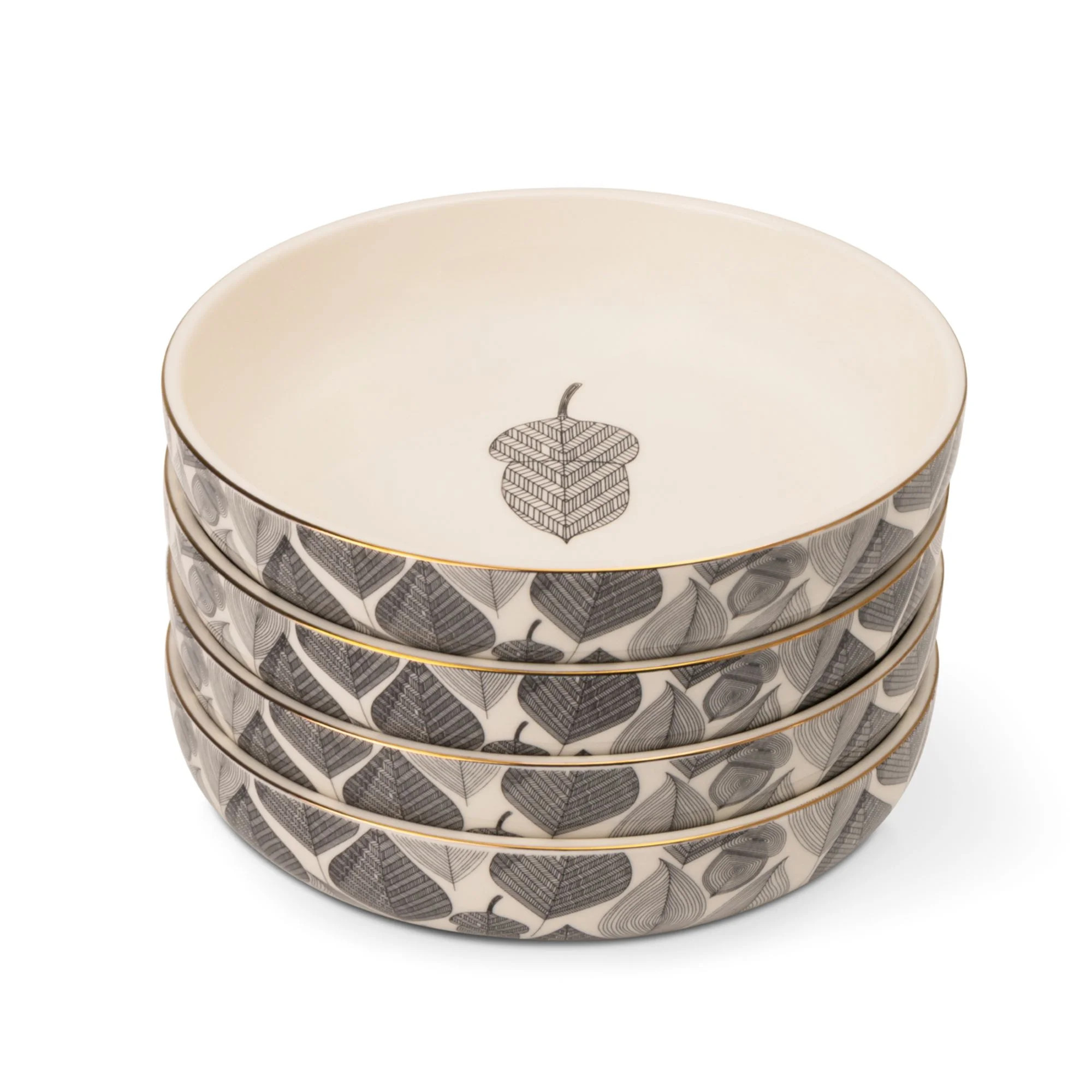 Thyme & Table 4-Pack Stoneware Low Bowls, Red Leaf - Walmart.com | Walmart (US)