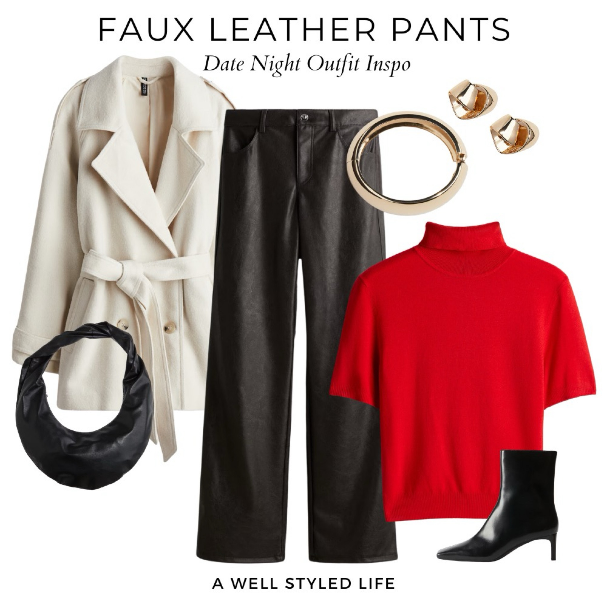 Budget Outfit Inspiration

All pieces from H&M

Fashionover50 #fallfashion #falloutfit #LTKOver50Style 
#budgetfashion #h&m #fauxleather #fauxleatherpants #redsweater #heeledboots

#LTKSeasonal #LTKStyleTip #LTKOver40