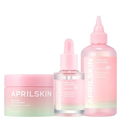 APRILSKIN Pink Aloe Facial Polish Cleanser with Vita Toner and Mucin Serum | Amazon (US)