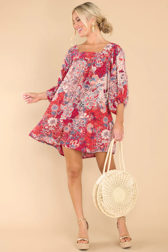 Iniya Hot Coral Dress | Red Dress 