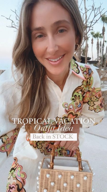 Gorgeous tropical vacation dress, that is now back in stock for a brief time. Flattering and elegant, it fits true to size, I am wearing a size small. 

#LTKSeasonal #LTKU #LTKstyletip