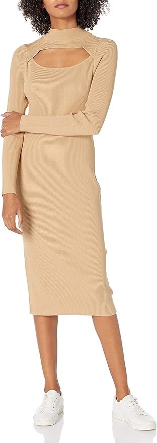 The Drop Women's Chantal Fitted Cutout Rib Midi Sweater Dress | Amazon (US)