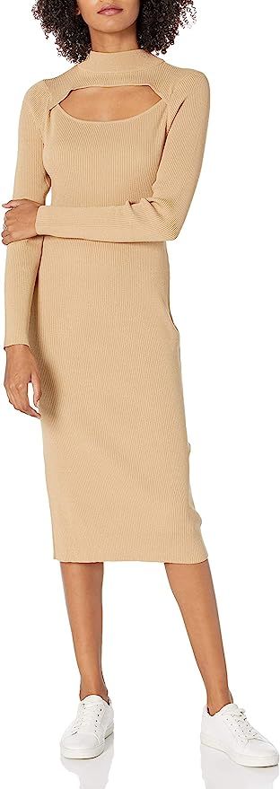 The Drop Women's Chantal Fitted Cutout Rib Midi Sweater Dress | Amazon (US)