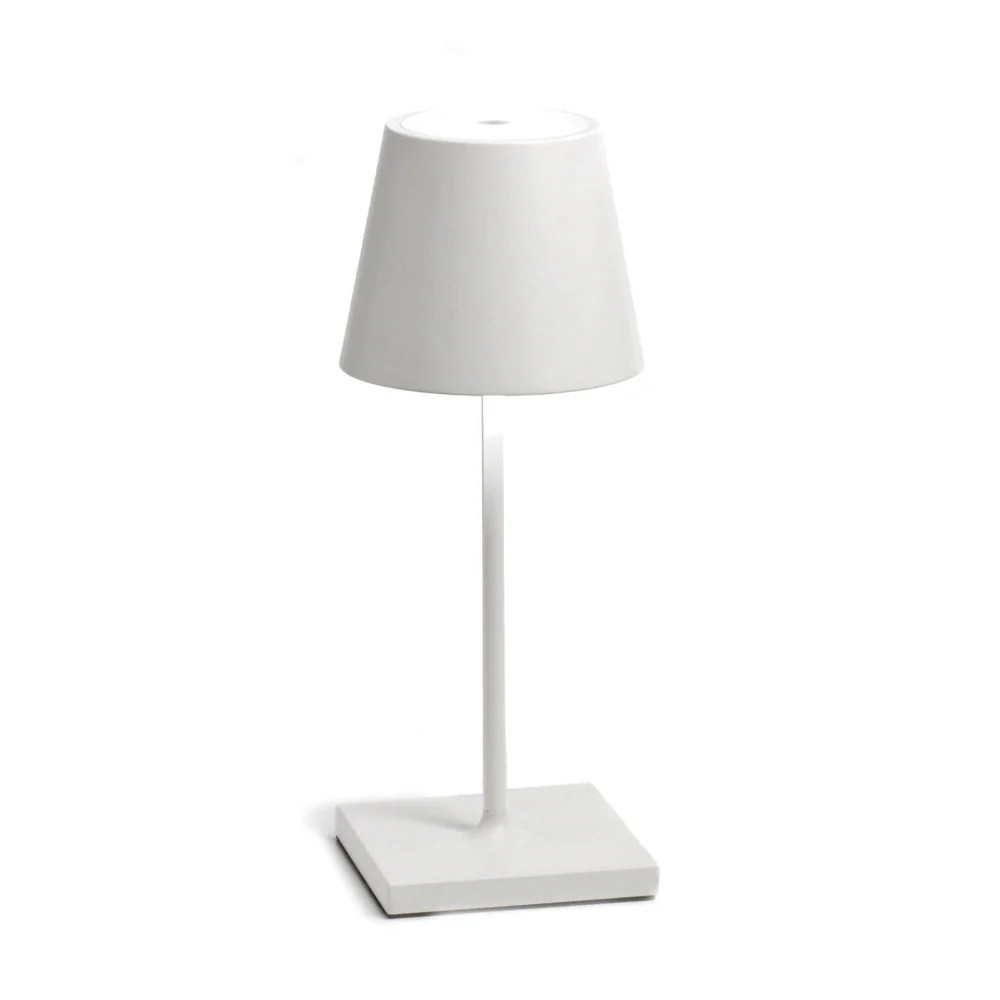 Zafferano Poldina Pro 11.8"" Mini Cordless Rechargeable Table Lamp - White | Sabavi Home