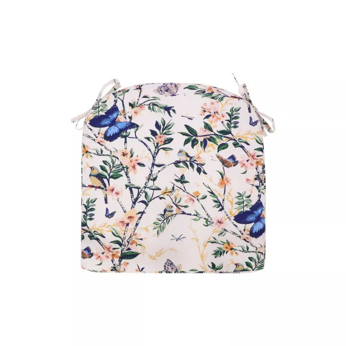 Round Back Seat Cushion DuraSeason Fabric™ Almond Finches - Threshold™ | Target