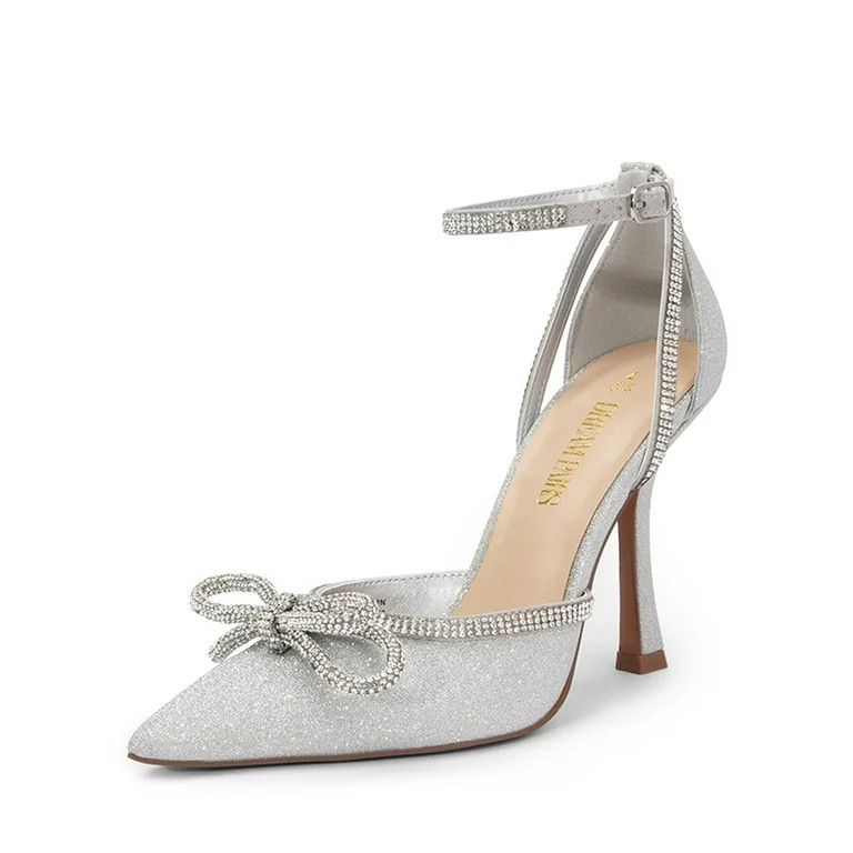 Dream Pairs Women's Stiletto Rhinestone Heels Closed Toe Buckle Closure | Walmart (US)