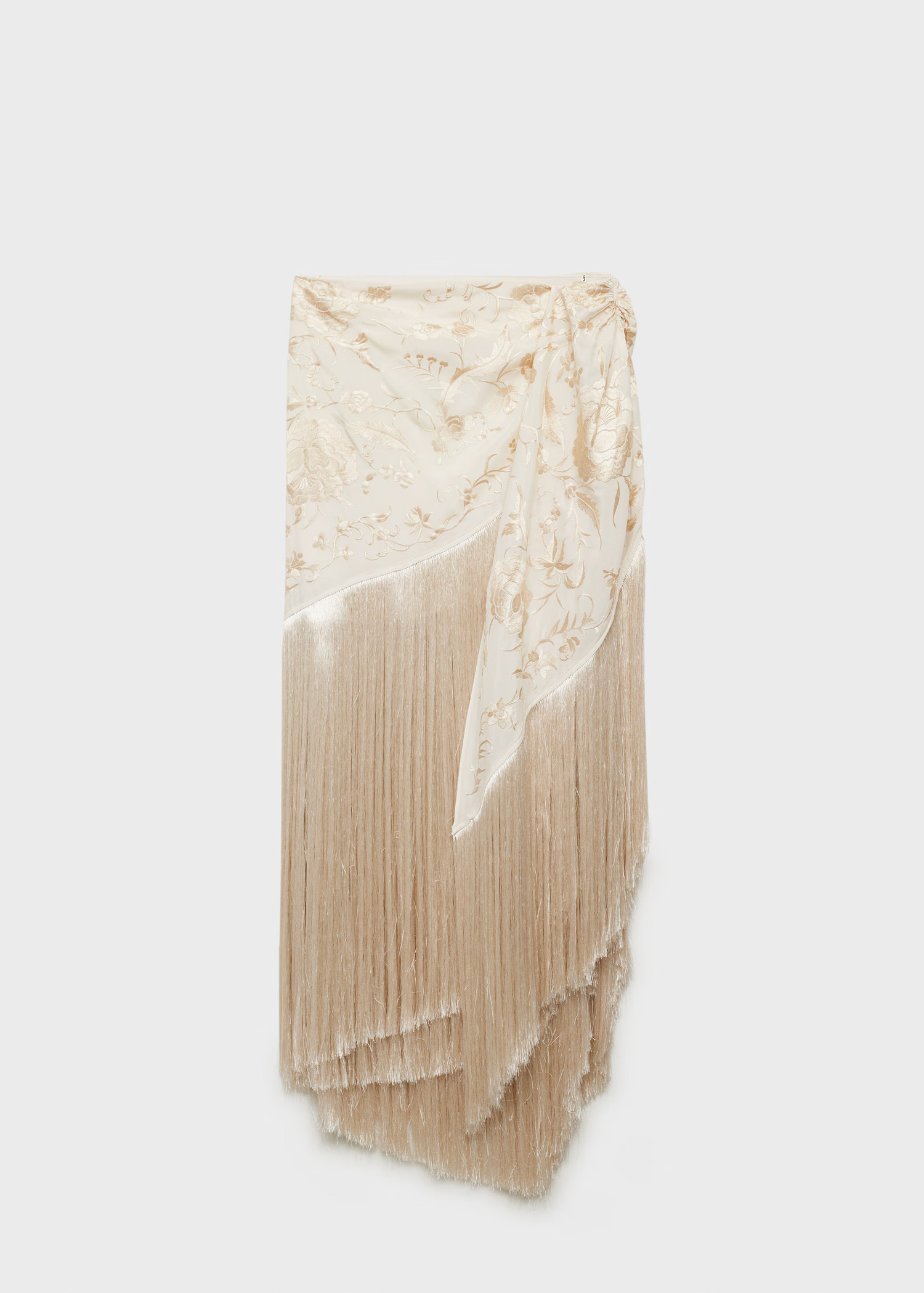Pareo-style skirt with embroidered fringe | Mango (US/MX/AU)