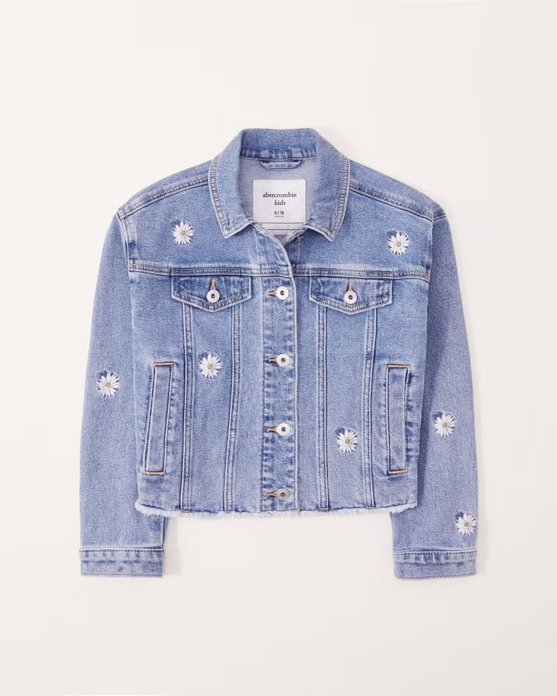 cropped denim jacket | Abercrombie & Fitch (US)