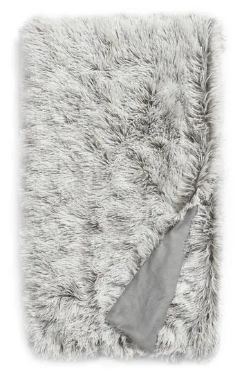 Nordstrom At Home Feather Faux Fur Throw, Size One Size - Grey | Nordstrom