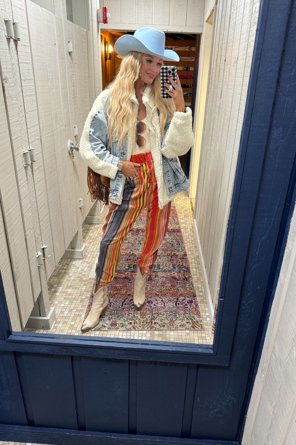 hat - @premonitiongoods
Jacket - size M
Bodysuit- @nuuds Size S
Pants - linked similar 
Boots - @freepeople TTS

#LTKstyletip #LTKHoliday #LTKSeasonal