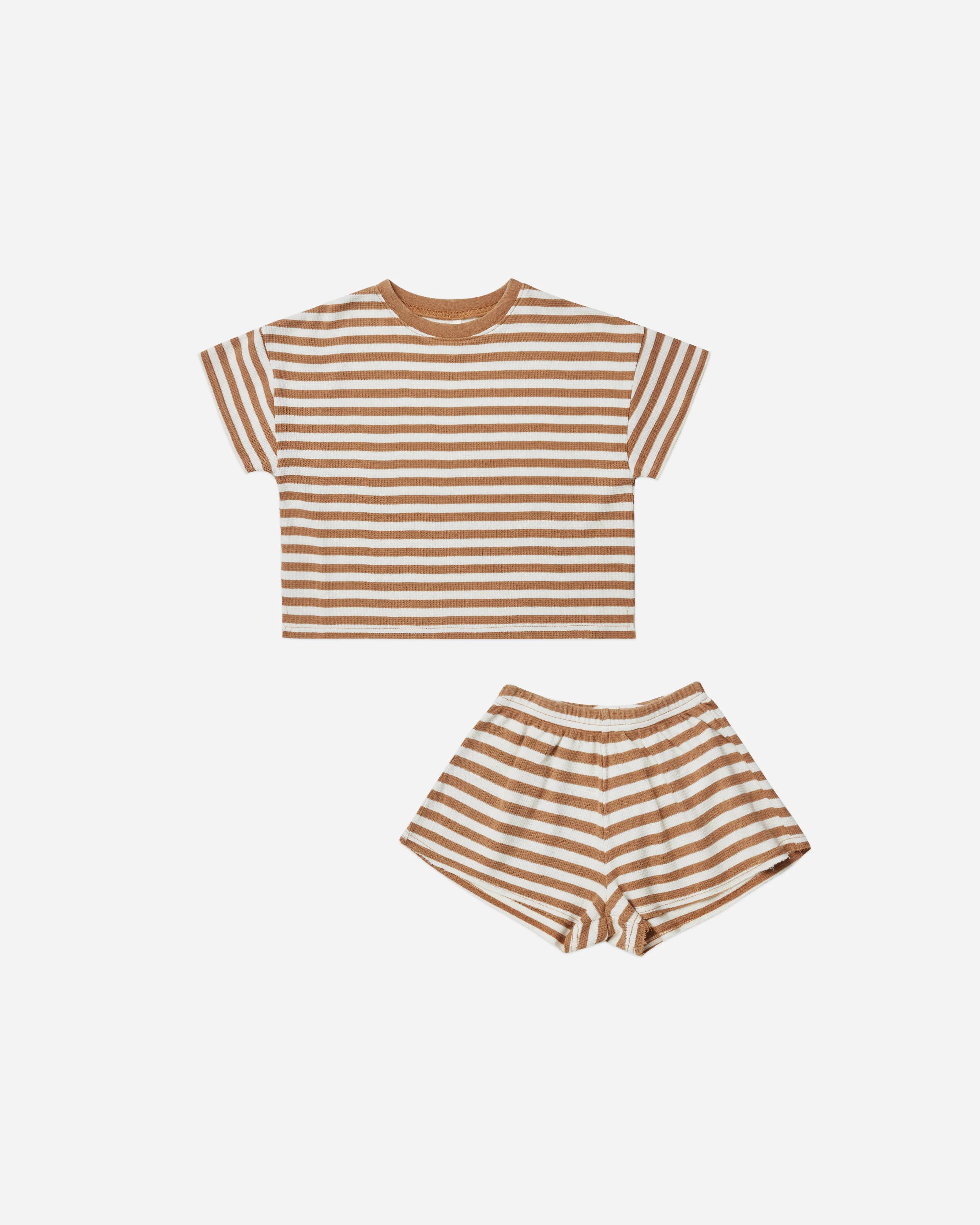 Summer Waffle Set || Camel Stripe | Rylee + Cru