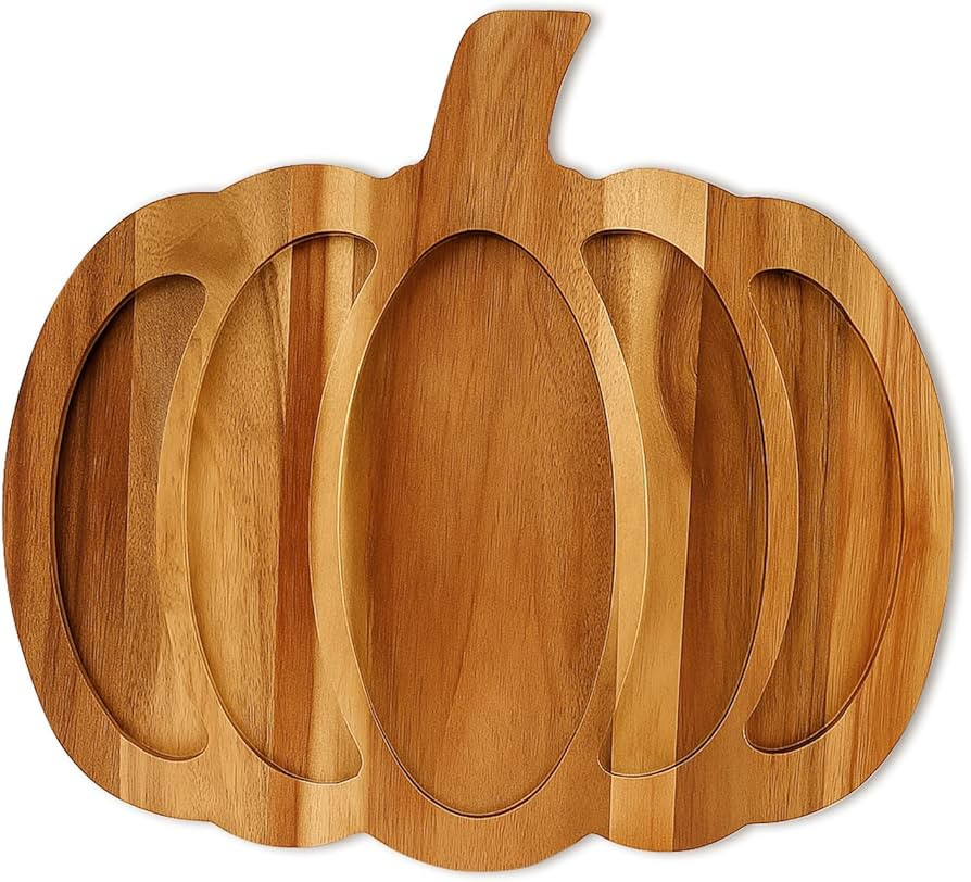 Acacia Wood Pumpkin Decor Halloween Charcuterie Boards for Kitchen Halloween Decoration Rustic Fa... | Amazon (US)