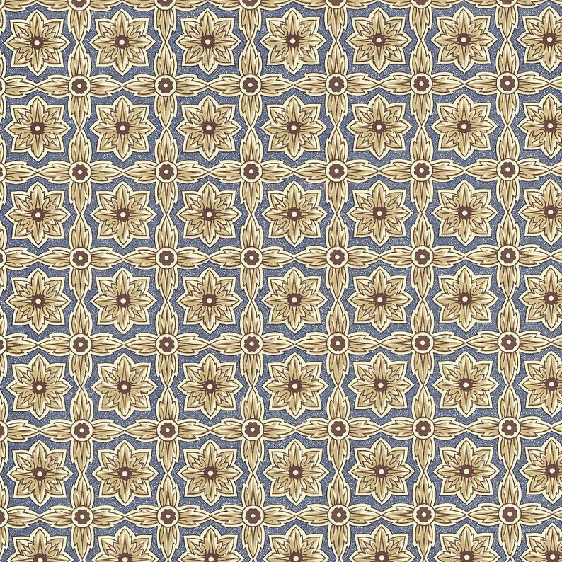 2 Sheets Italian Blue Geometric Renaissance Flower Print Paper ~ Carta Varese Italy IPV841BL x2 | Etsy (US)