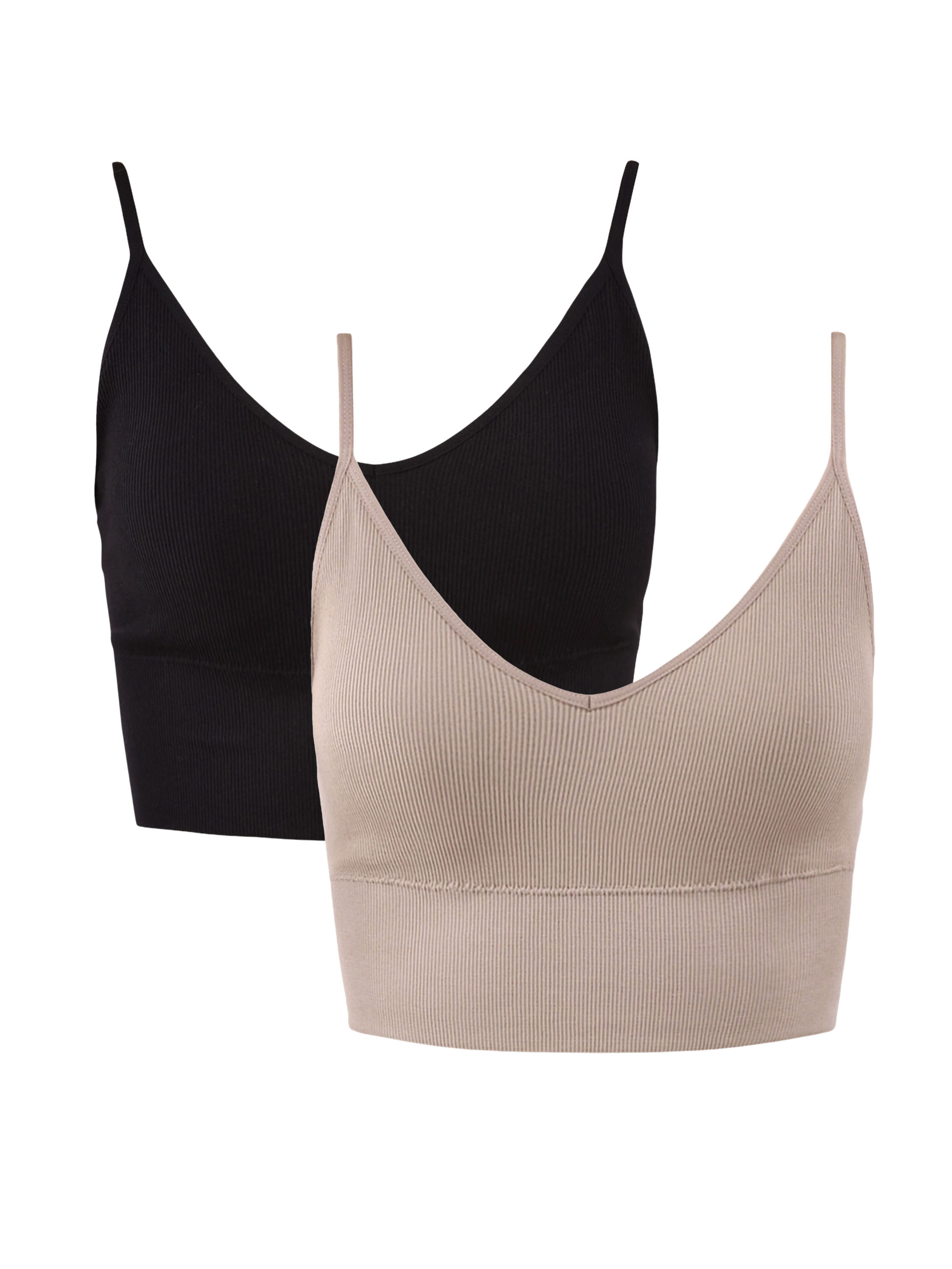 No Boundaries Seamless Cropped Tank Top, 2-Pack, Women's | Walmart (US)