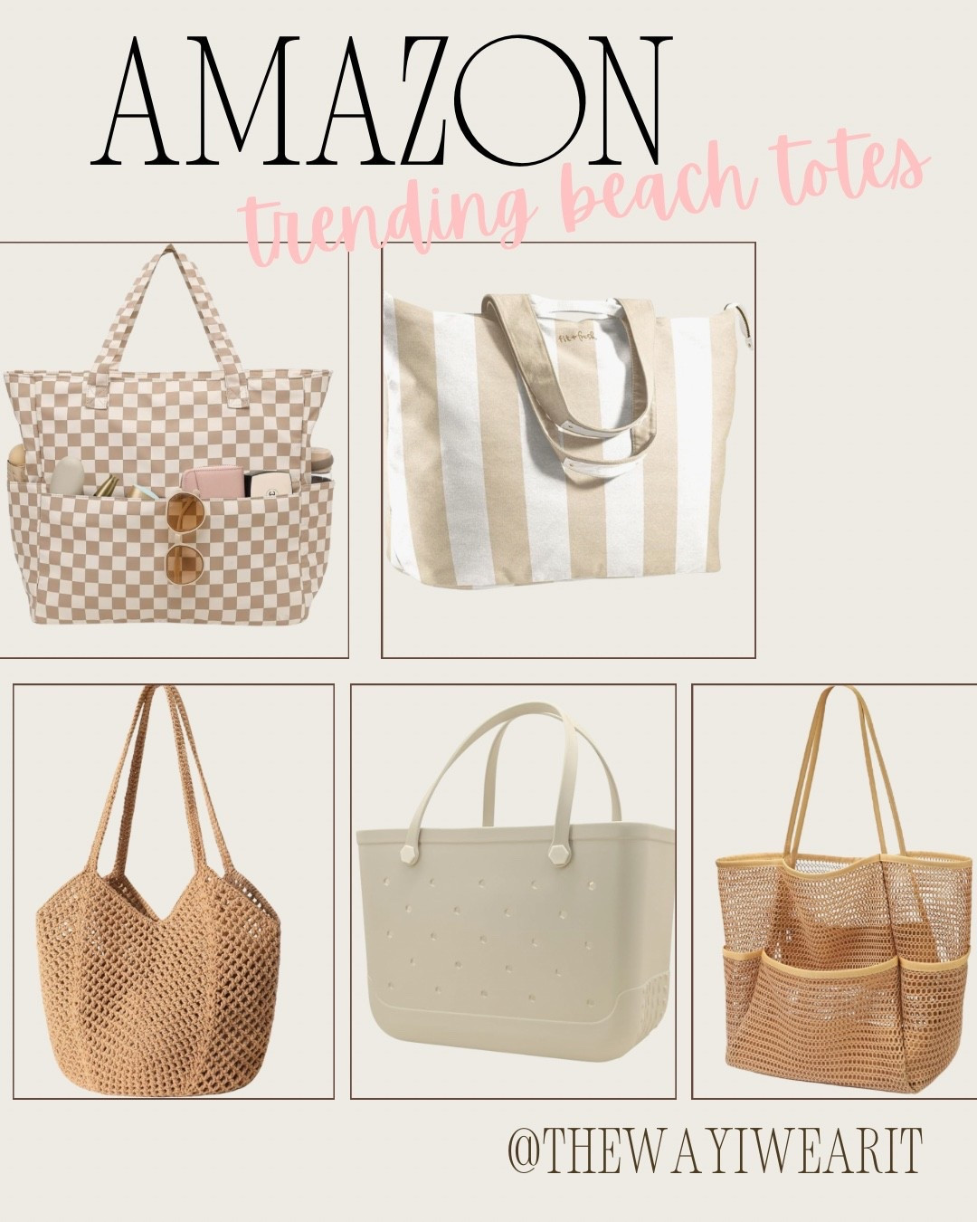 Grab these beach bags from Amazon for your next trip! Perfect for all your beach essentials. #AmazonBeachBags

#LTKSeasonal #LTKTravel #LTKSwim