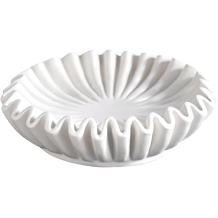 Decorative Bowl, White Resin Fluted Ruffle Bowl, Scallop Fruit Bowl, Key Bowl for Entryway Table ... | Amazon (CA)