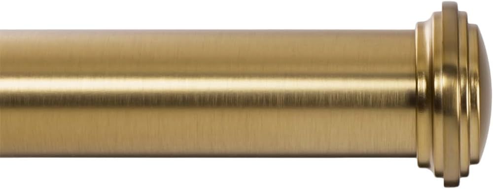 Ivilon Window Curtain Rod Decorative End Cap Design, 1 Inch Rod, 28 to 48 Inch. Warm Gold | Amazon (US)