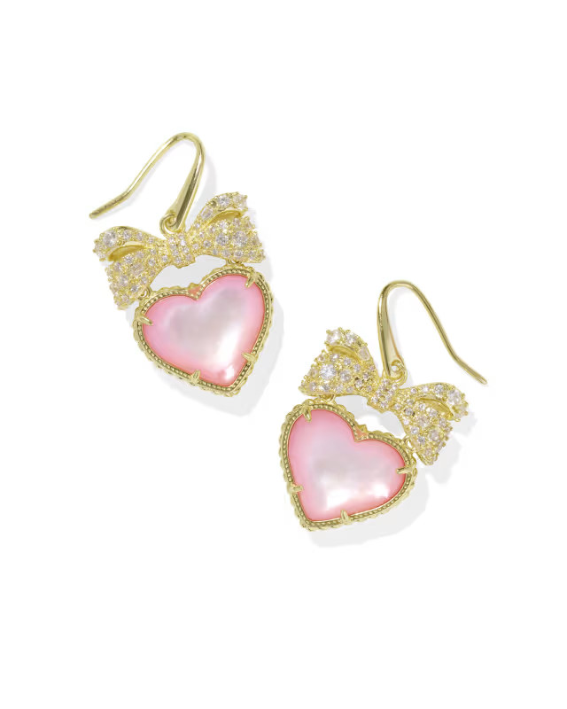 Haisley Heart Gold Drop Earrings in Blush Ivory Mother-of-Pearl | Kendra Scott | Kendra Scott