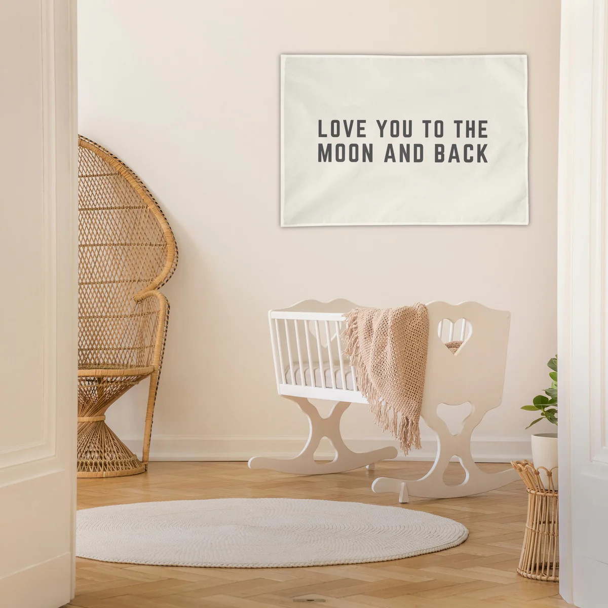 Love You to the Moon and Back Wall Flag | The Little Lemons Company