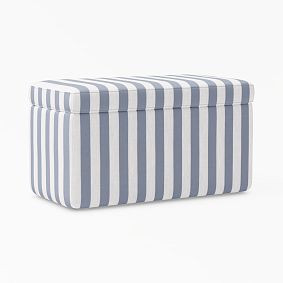 Cabana Stripe Chambray Rectangular Storage Bench (32") | Pottery Barn Teen