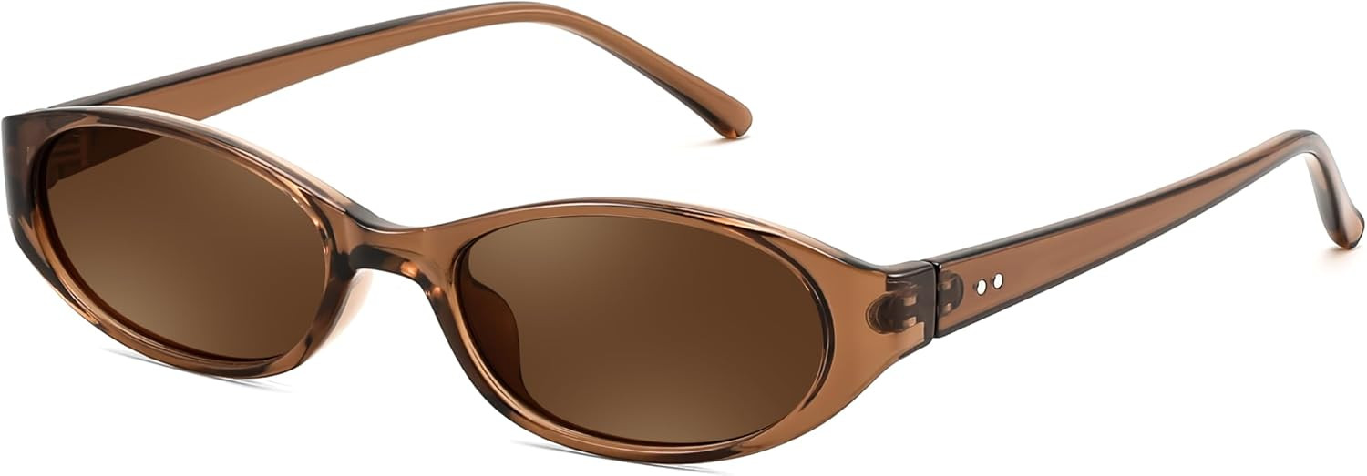 FEISEDY Retro Oval Womens Sunglasses, Trendy Skinny Y2K 90s Small Sunnies | Amazon (US)