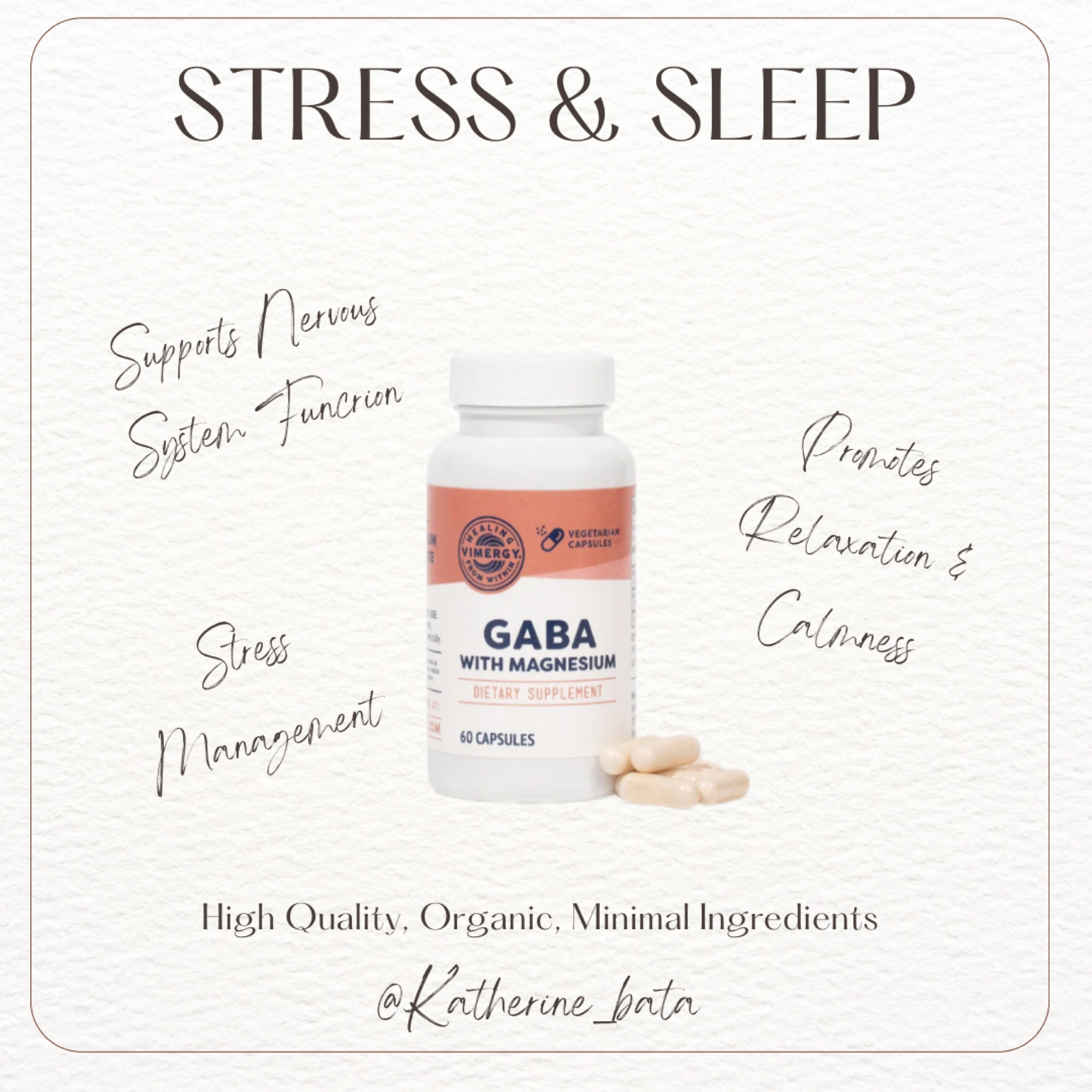 Health is wealth!!! GABA with Magnesium has helped to calm my nervous system to help manage my stress during the day and get a better quality of sleep at night. Quality ingredients that are worth paying for 
#health #vitamins #vimergy

#LTKfindsunder50 #LTKtravel #LTKbeauty