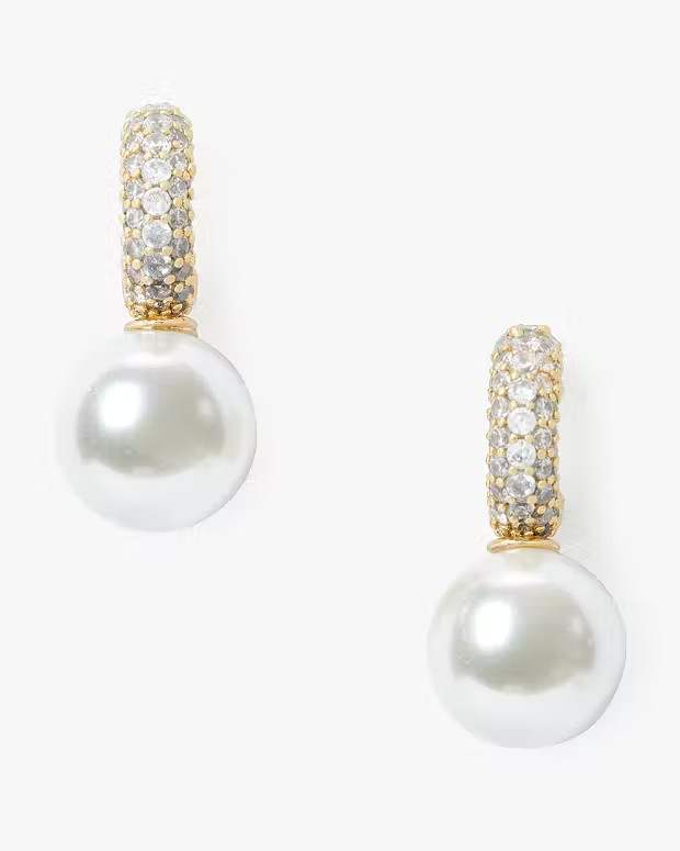 Showtime Pavé Drop Huggies | Kate Spade (US)