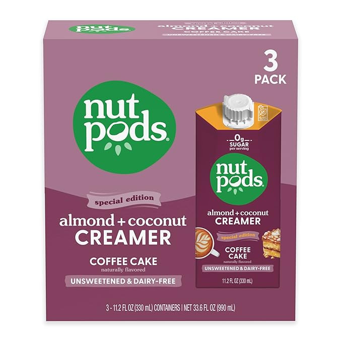 nutpods Coffee Cake Coffee Creamer - Unsweetened Non Dairy Creamer Made from Almonds and Coconuts... | Amazon (US)