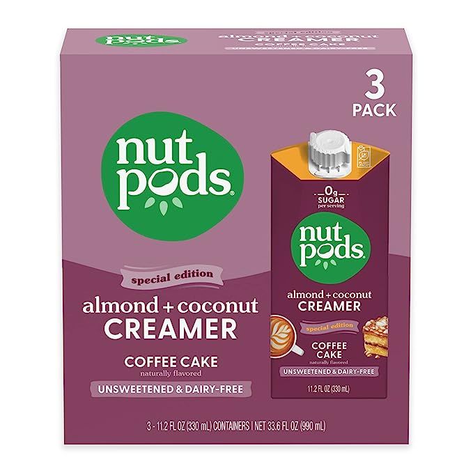 nutpods Coffee Cake Coffee Creamer - Unsweetened Non Dairy Creamer Made from Almonds and Coconuts... | Amazon (US)