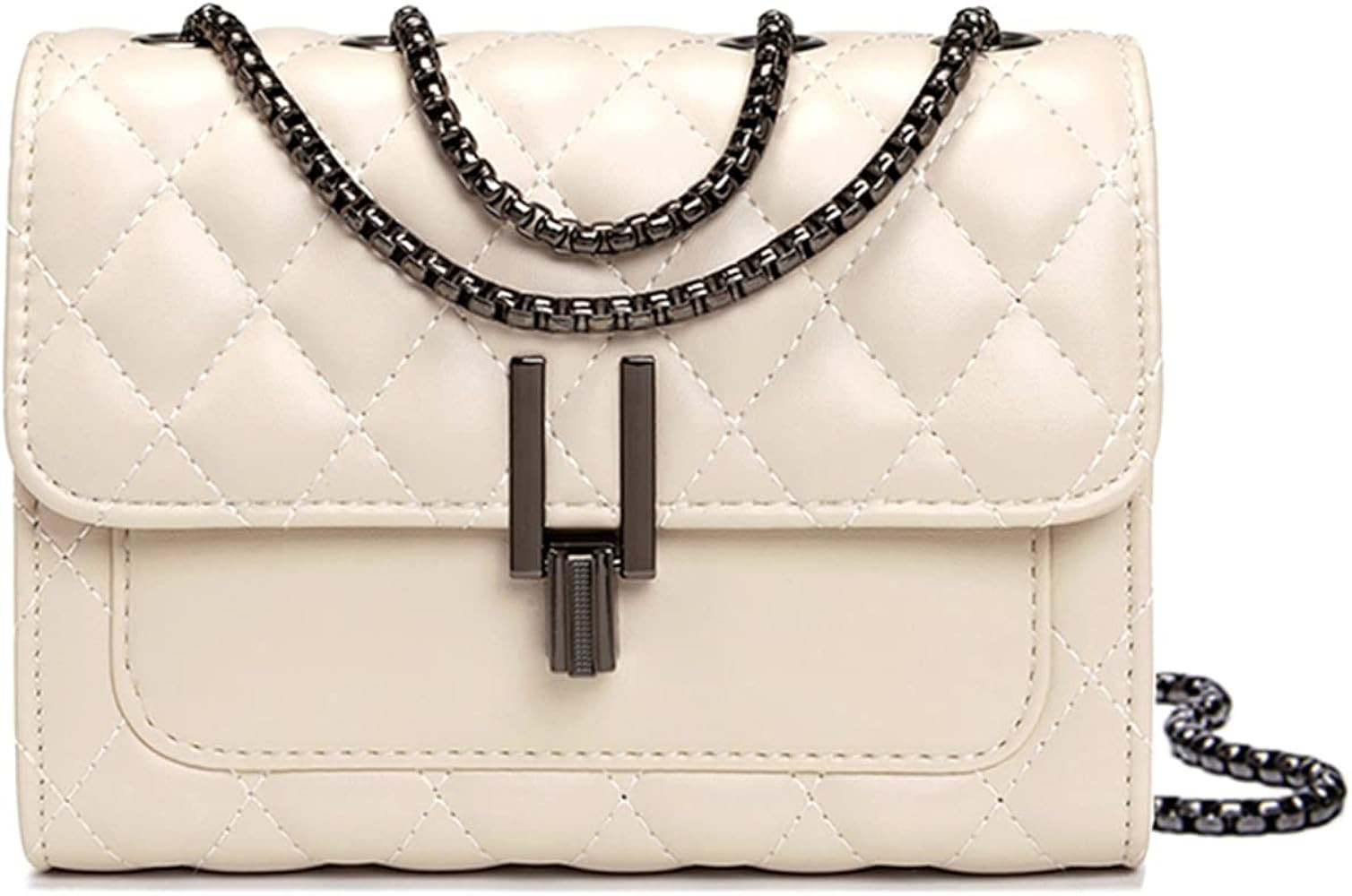 YXBQueen Womens Quilted Crossbody Purse Small Quilted Handbags Chain Bag Leather Purse | Amazon (US)