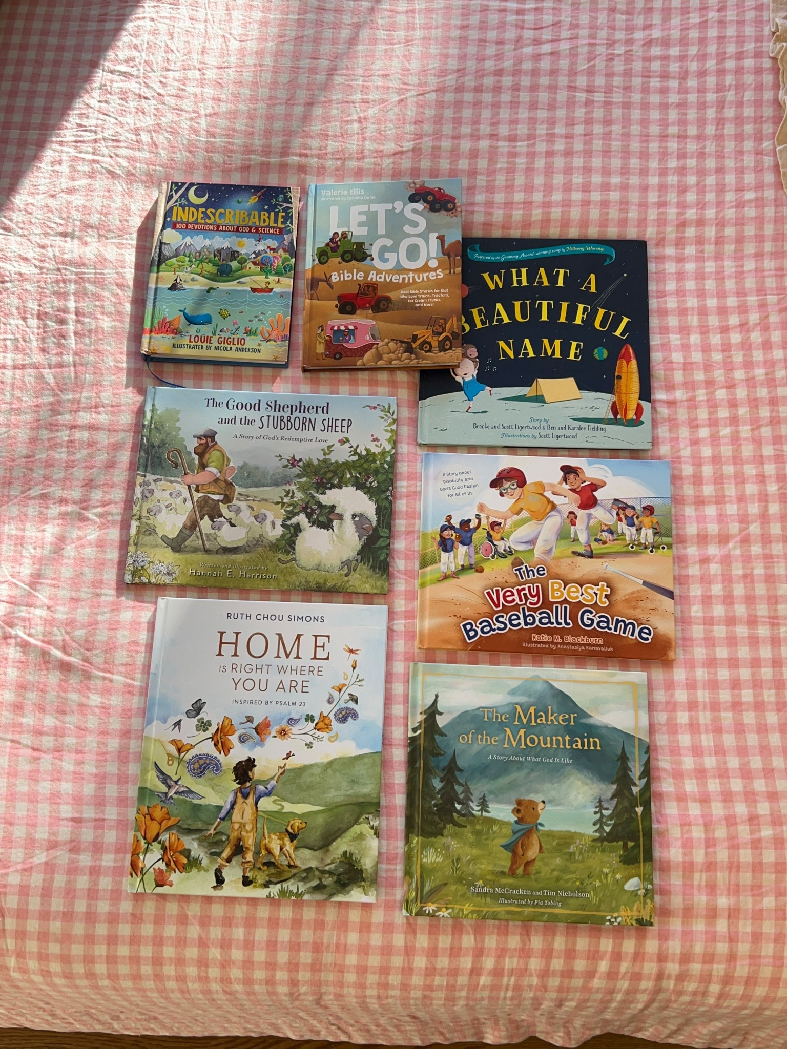 Faith based books! About adventure, finding God wherever you are, how we are all made different and still are connected and made by god, and adventure! 