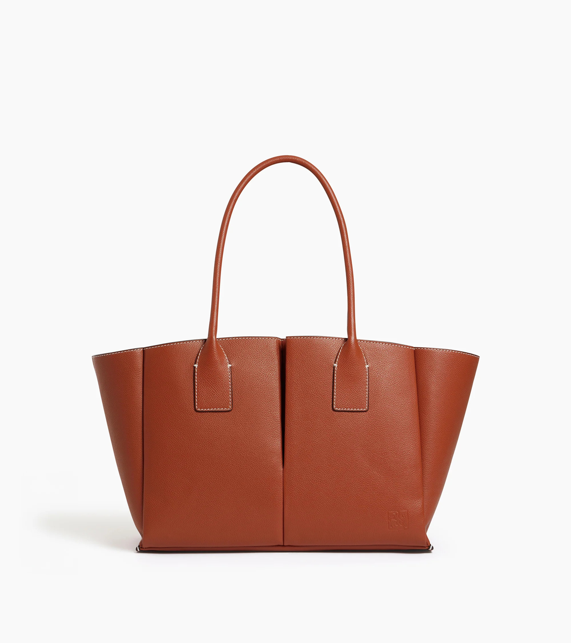 Elena large tote bag in grained leather | Le Tanneur