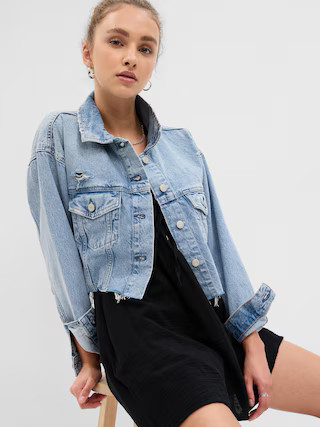 PROJECT GAP Cropped Icon Denim Jacket with Washwell | Gap (US)