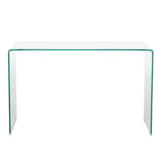 Cadyn 50 in. Clear Rectangle Glass Console Table | The Home Depot