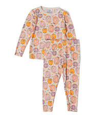 Infant And Toddler Girls 2pc Watercolor Pumpkins Pajama Set | TJ Maxx