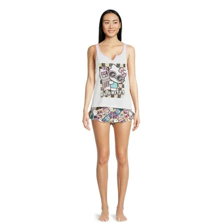 Hello Kitty Women's Tank Top and Shorts Pajama Set, 2-Piece, Sizes XS-3X | Walmart (US)