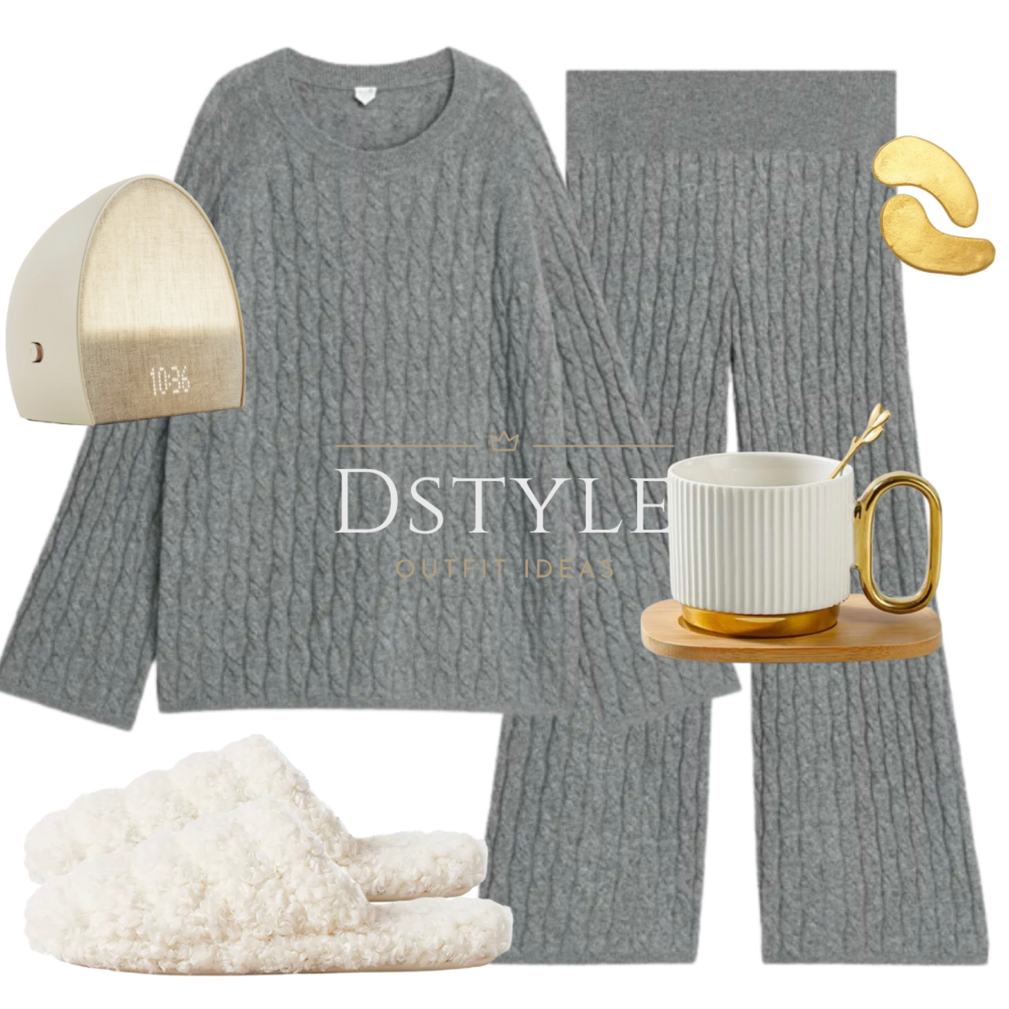 Cozy in Cashmere: Embrace the luxurious comfort of this grey cashmere set featuring a relaxed cable-knit jumper and trousers. The epitome of elegance and comfort for a chilly day. 🍂💫 #CashmereChic #OOTD #loungewear #pajamas

#LTKHoliday #LTKstyletip #LTKSeasonal