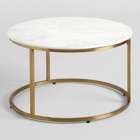 Round White Marble Milan Coffee Table | World Market