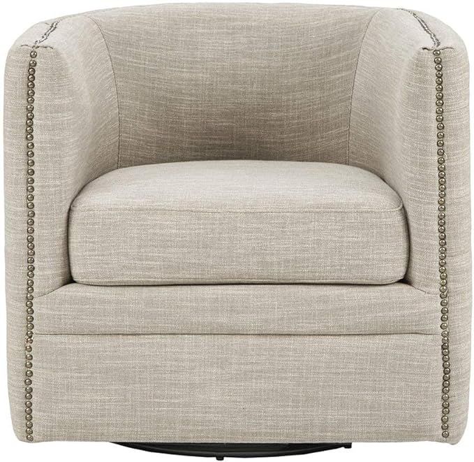 Madison Park Capstone Swivel Chair - Solid Wood, Plywood, Metal Base Accent Armchair Modern Class... | Amazon (US)
