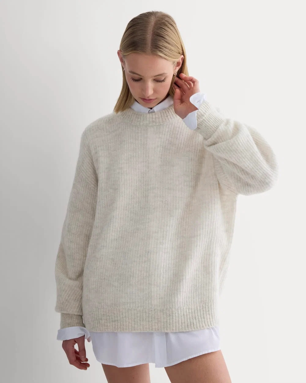 Cocoon Crew in Alpaca by Everlane in Almond, Size XXS | Everlane