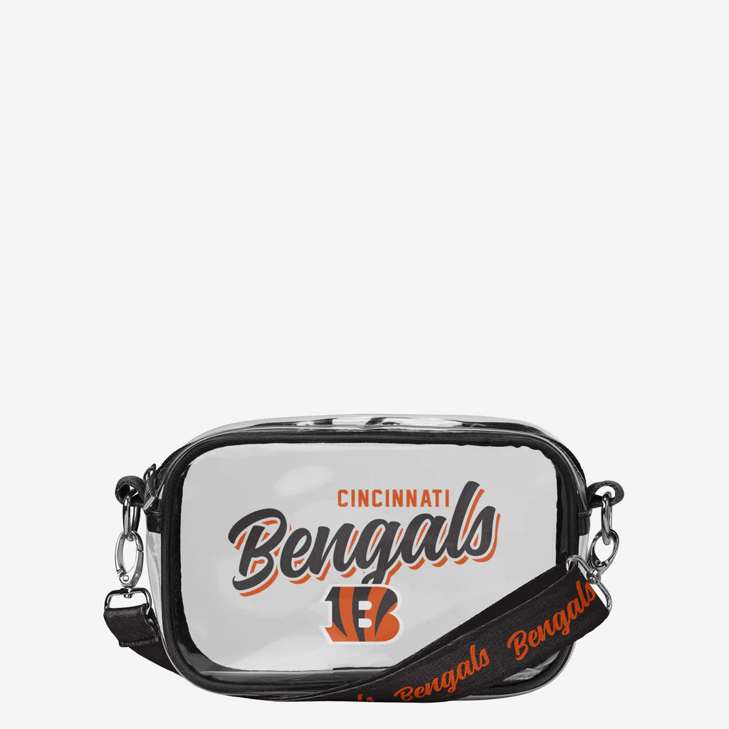 Cincinnati Bengals Monty Script Clear Crossbody Bag | FOCO inc