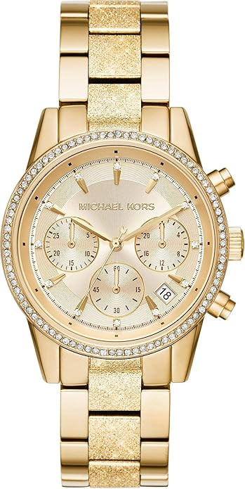 Michael Kors Women's Ritz Chronograph Gold Tone Stainless Steel Watch MK6597 | Amazon (US)