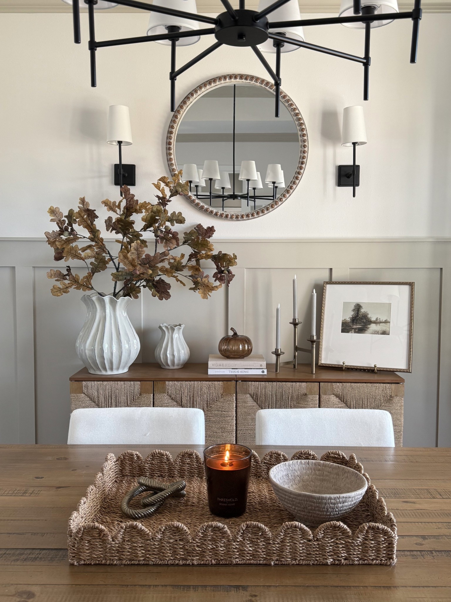 Fall in my dining room 

Pottery barn / oak stems / floral stems / ceramic vases / fall candle / studio McGee / Target / magnolia / crate and barrel / hearth and hand / glass pumpkin / frame art / picture stand / brass / links / wall sconces / black chandelier / candlesticks / tapers / side board / buffet tables / upholstered chairs / amazon finds / baskets / scalloped basket / accessible beige 

#LTKHome #LTKFindsUnder100 #LTKSeasonal