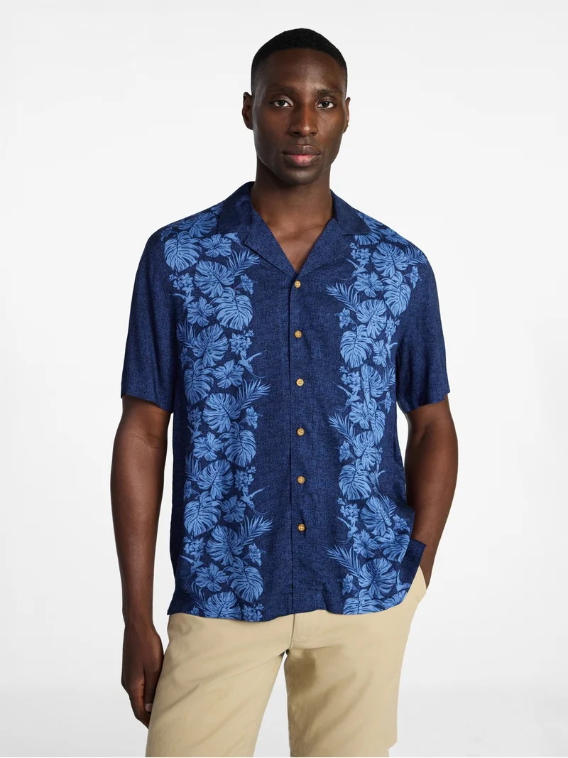 George Men's Printed Camp Shirt with Short Sleeves, Sizes S-3XLT | Walmart (US)