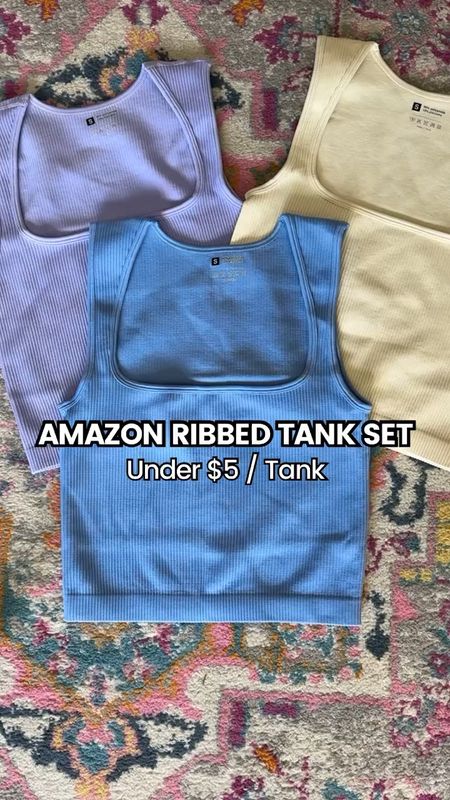 Tank Set – 50% off, 3 for under $15. Use code 50SATN2D. Promo expires 4/14.  I am wearing a size small and find they fit true to size.

#LTKsalealert #LTKstyletip