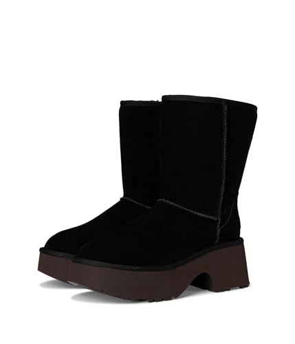 UGG Women's Classic Short New Heights Boot, Black, 11 | Amazon (US)