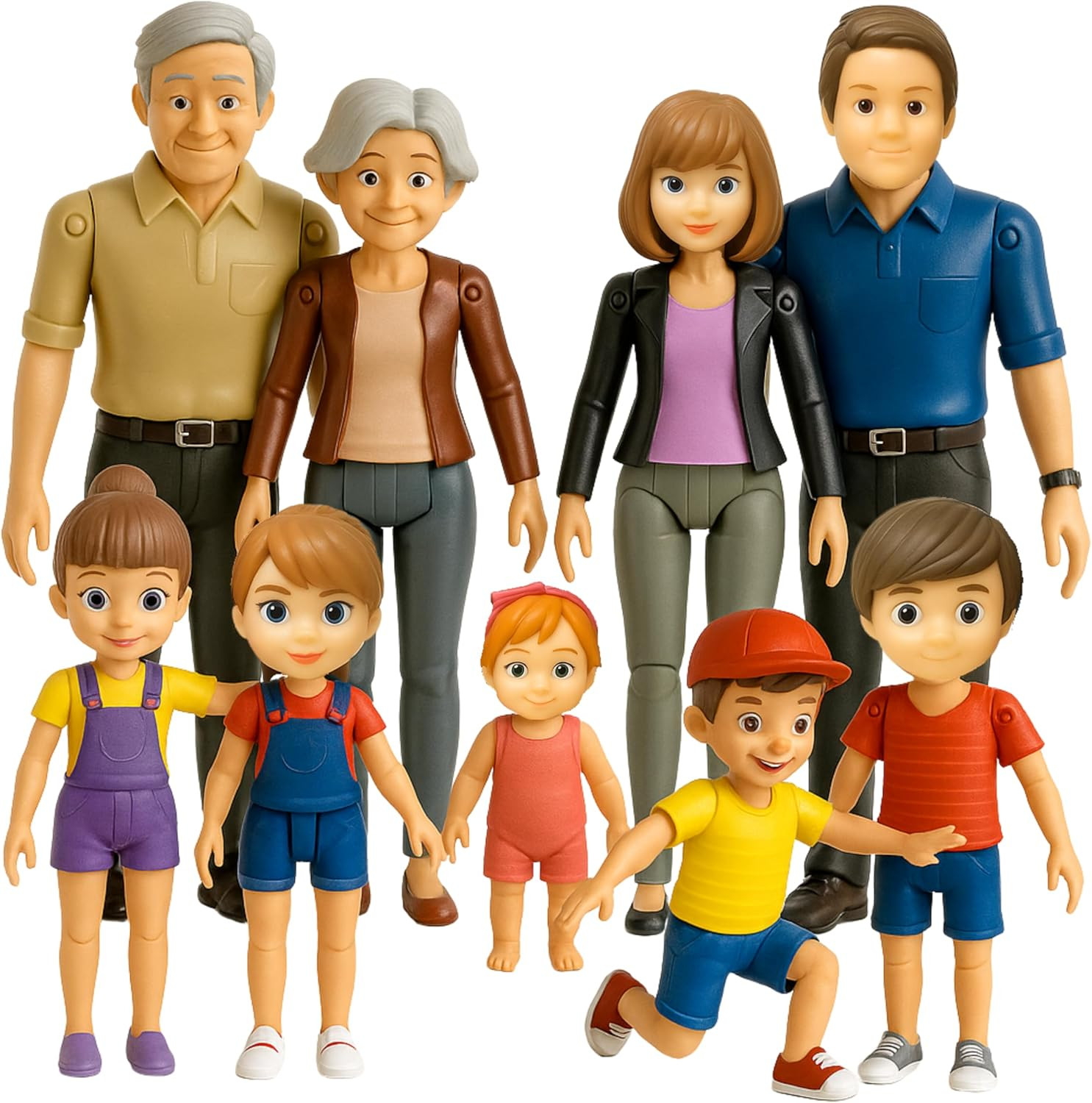 Dollhouse People, Bendable Dollhouse Family Set – 9 Poseable Figures Including Grandpa, Grandma... | Amazon (US)