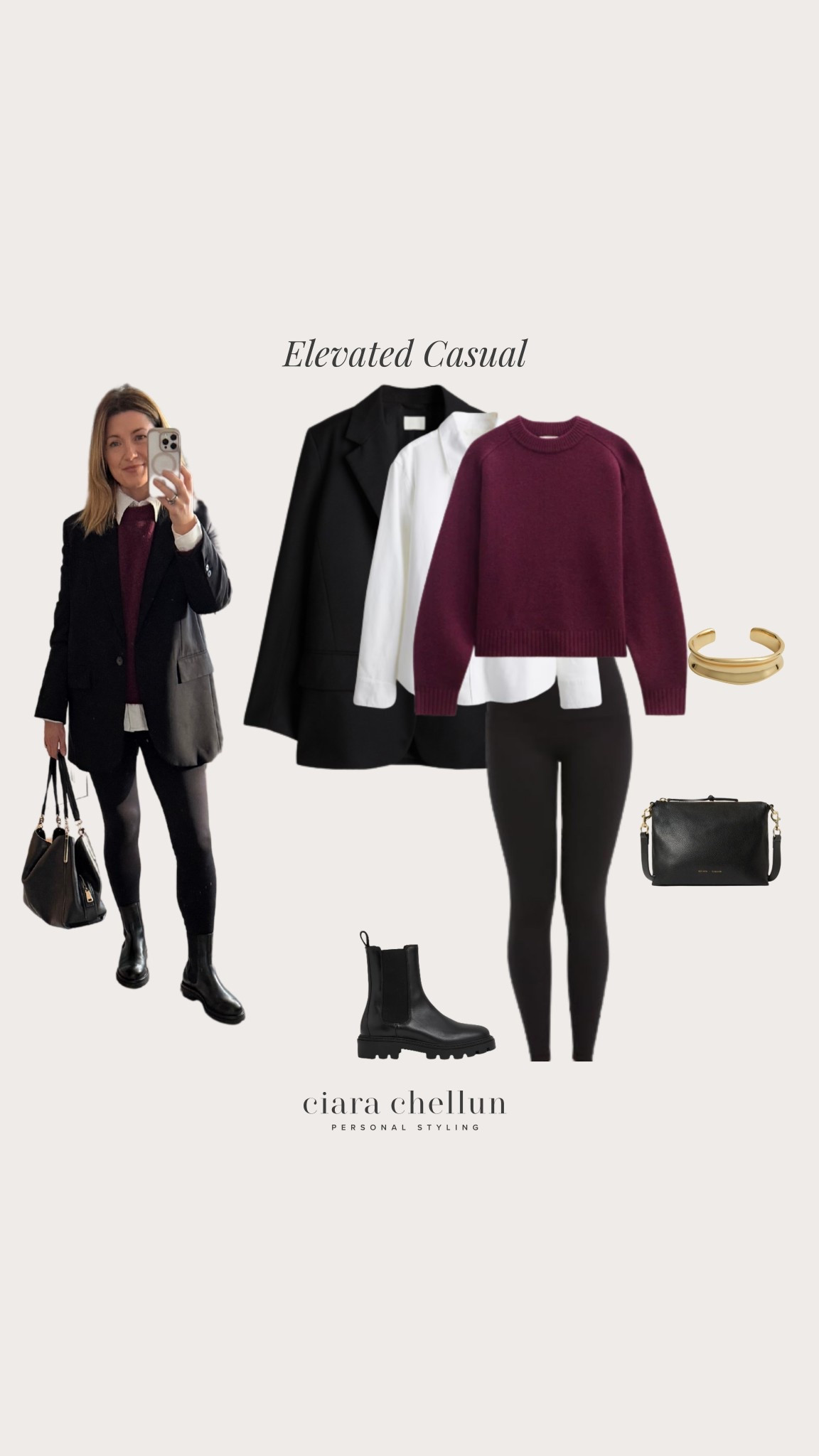 Elevated casual outfit using leggings with a white oxford shirt, knitwear and chunky boots

#LTKeurope #LTKuk #LTKstyletip