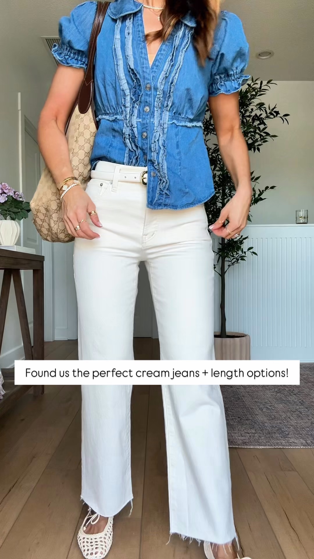 Expensive stuff that’s worth it! I love these creamy white crop jeans! I did 24 regular since it’s a crop style. Comes in length options! Spring outfit. Summer outfit. XXS in denim shirt.

#LTKTravel #LTKWorkwear #LTKootd