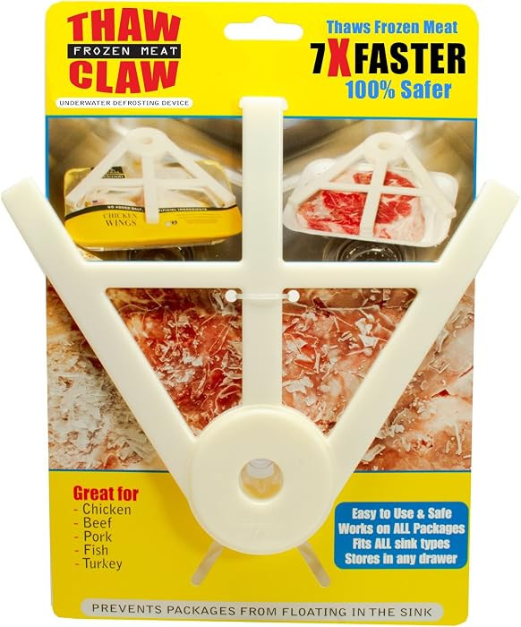 Thaw Claw Meat Defroster, a Kitchen Essential Tool for Quick and Easy Defrosting of Chicken, Beef, Pork and Fish, Kitchen Gadgets Accessories, Easy Storage, Fits All Sinks, Thaws in Minutes | Amazon (US)